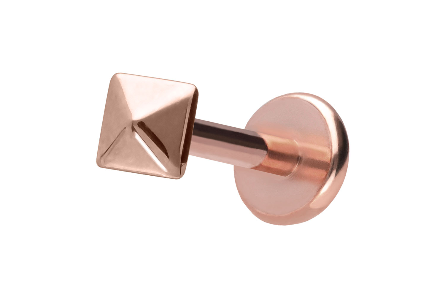 Titan Labret Piercing mit Push Fit PYRAMIDE